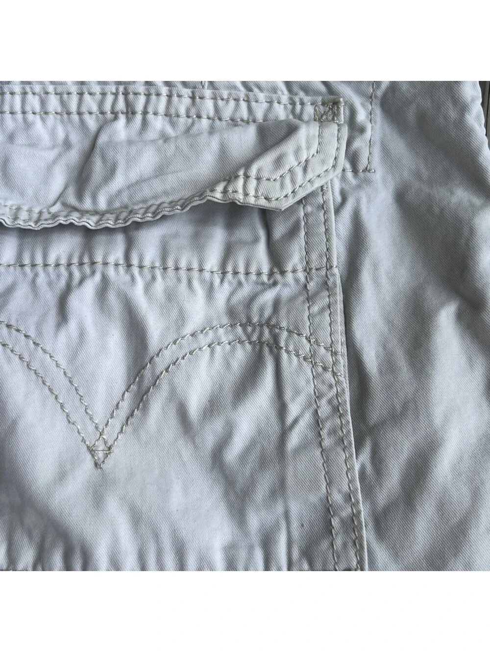 Levis Mens 36x10 Cargo Shorts Cotton Twill Light Khaki Utility Grunge Y2K